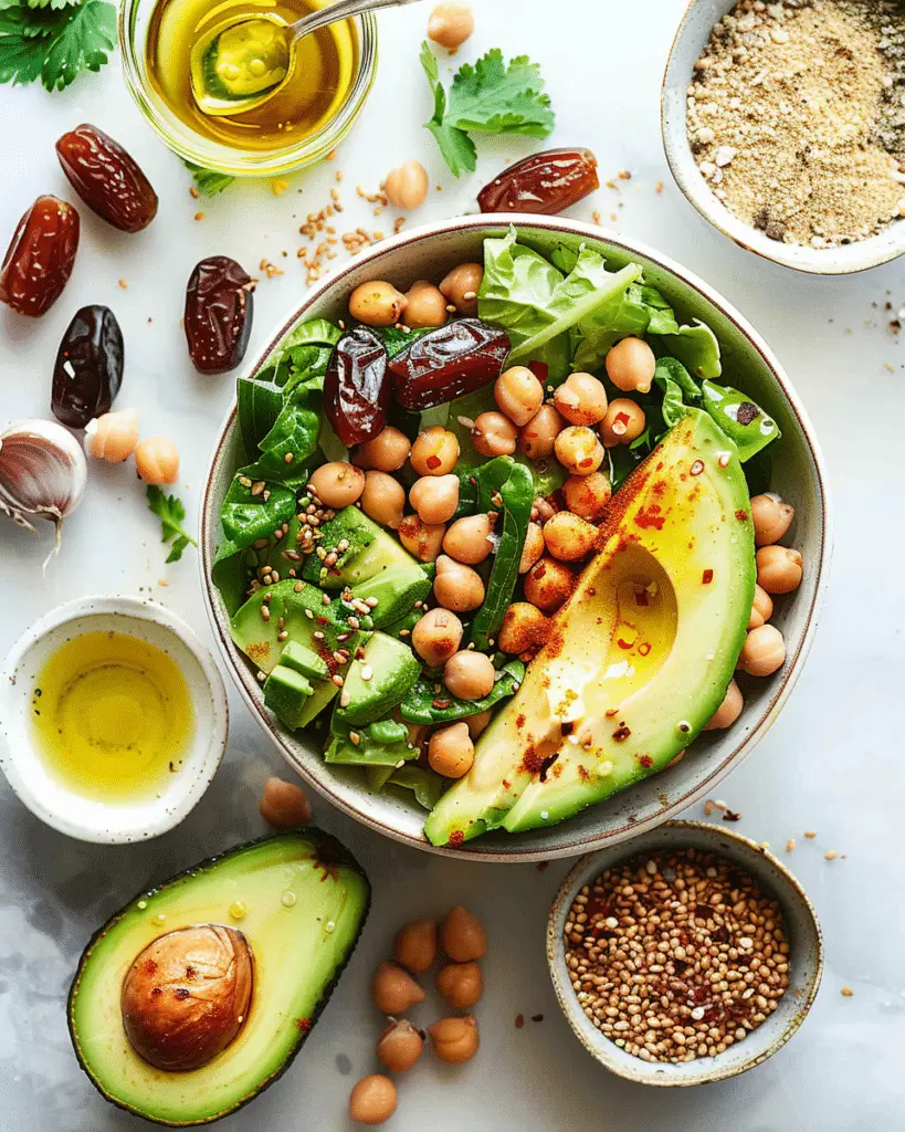 Chickpea, Date and Avocado Salad with Za’atar Vinaigrette