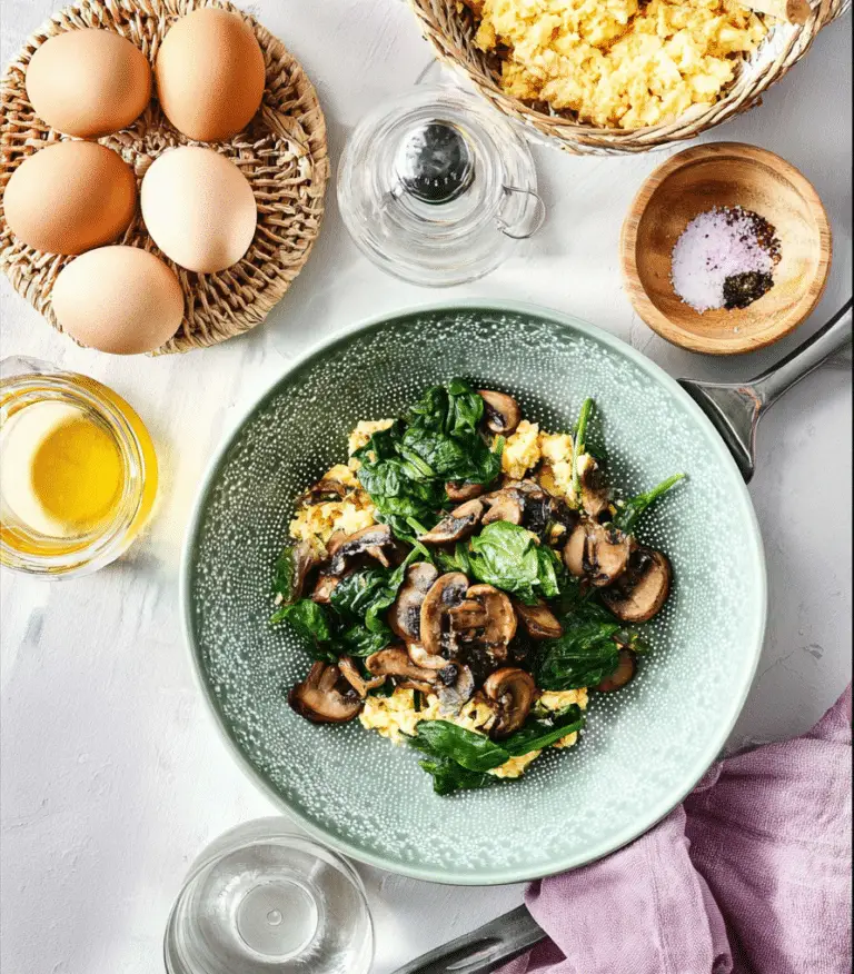 Healthy Spinach and Mushroom Scramble