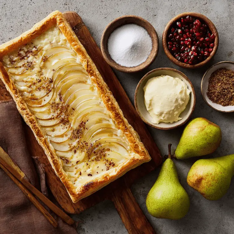 Pear Brie Puff Pastry Tart