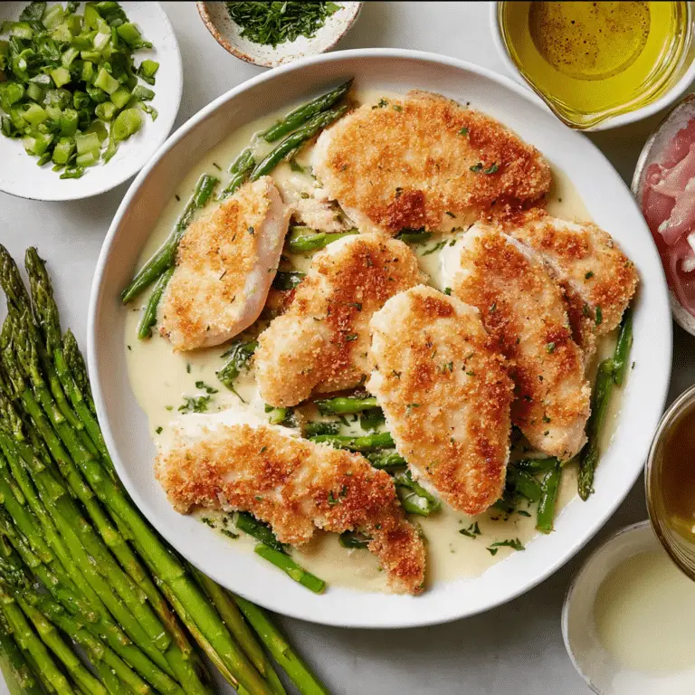 Cheesy Asparagus Chicken Cutlets