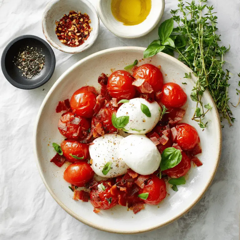Blistered Tomatoes with Burrata