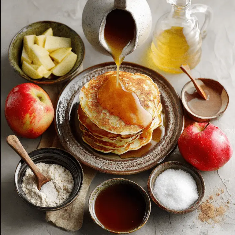 Spiced Apple Pancakes with Cider Syrup