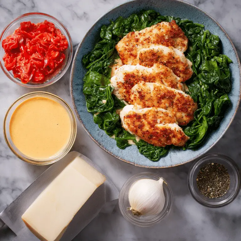Chicken Cutlets with Creamy Spinach