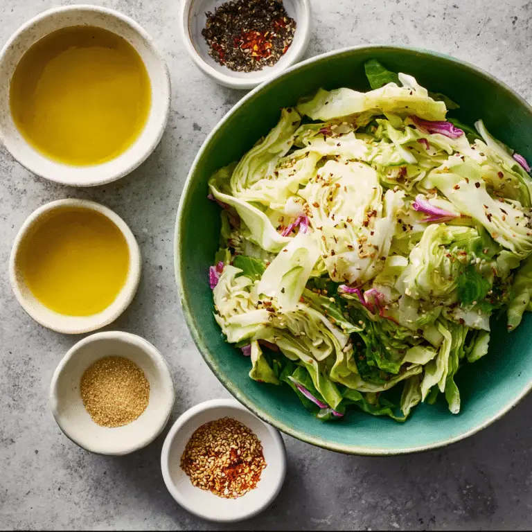Roasted Cabbage Salad with Rosemary-Garlic Vinaigrette