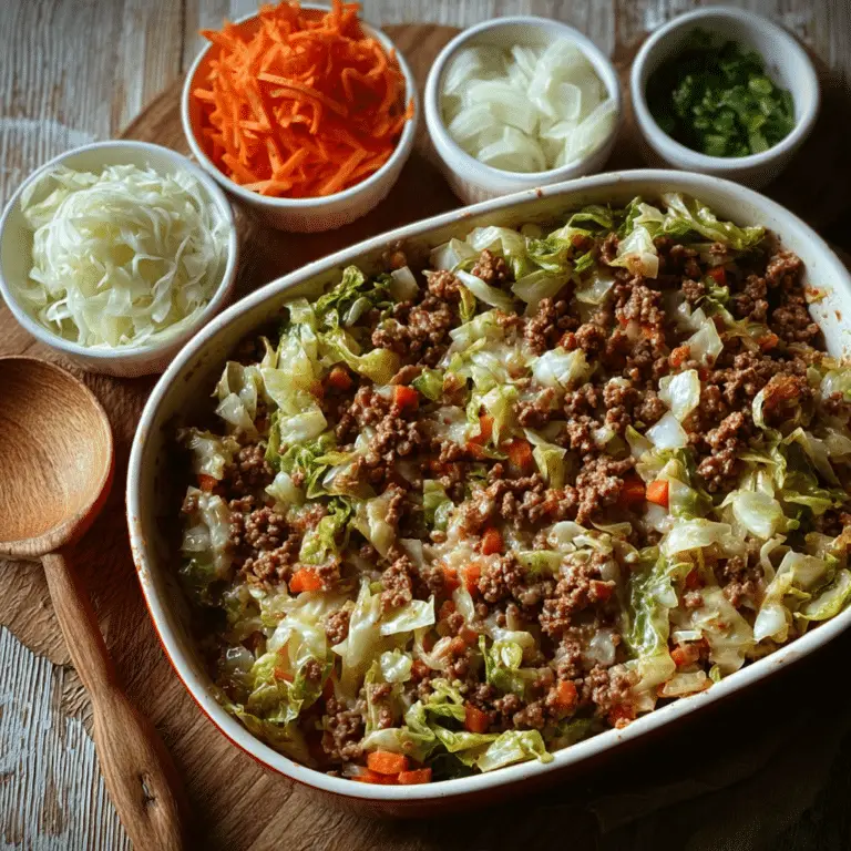 Ultimate Cabbage Hamburger Casserole
