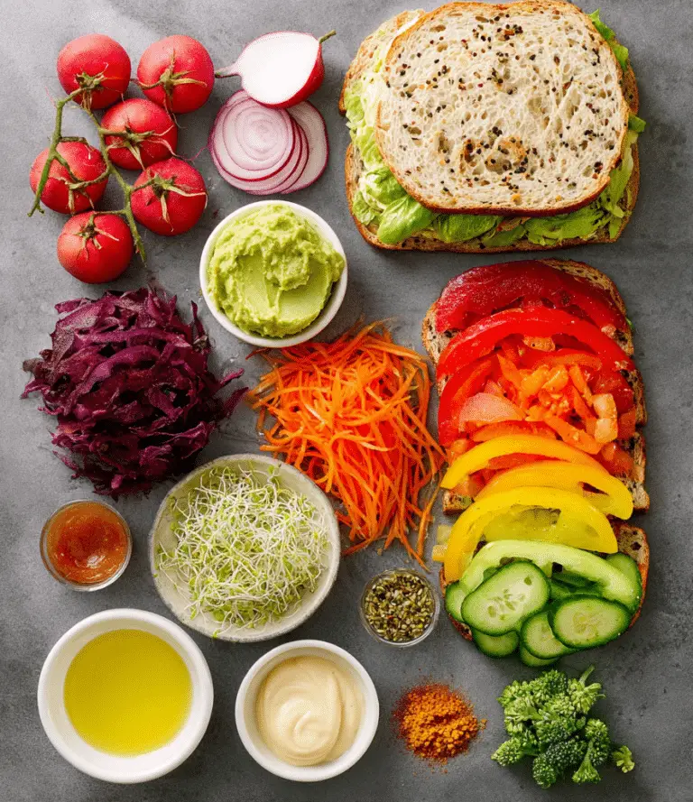 Rainbow Veggie Sandwich
