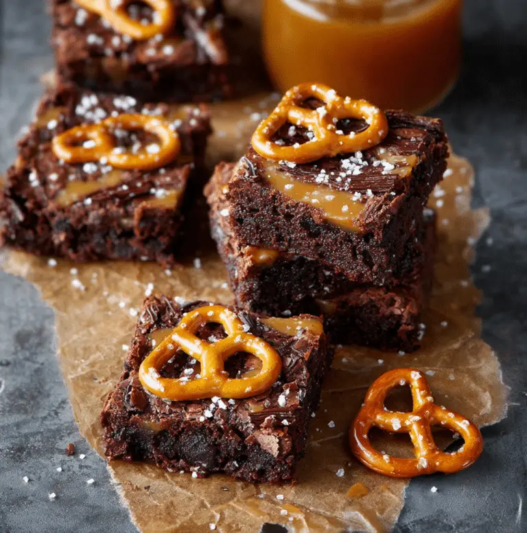 Salted Caramel Pretzel Brownies