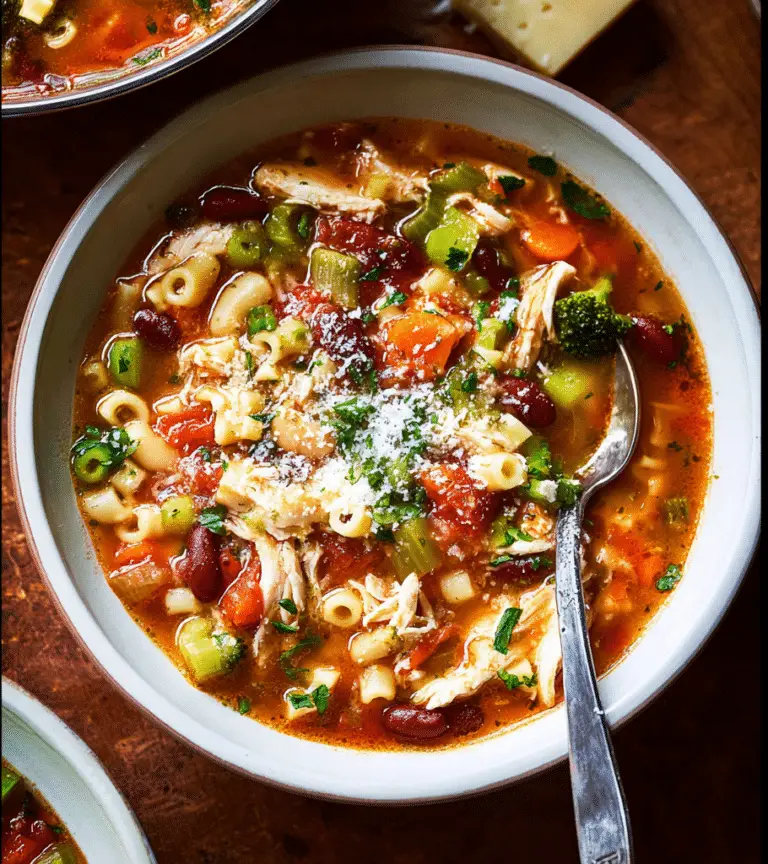 Chicken Pot Pie Soup with Puff Pastry Croutons