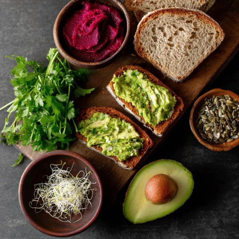 Avocado Beet Hummus Toast