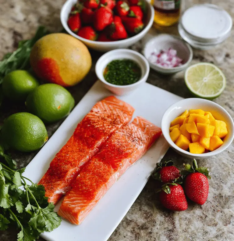 Baja Citrus Salmon with Strawberry Mango Salsa