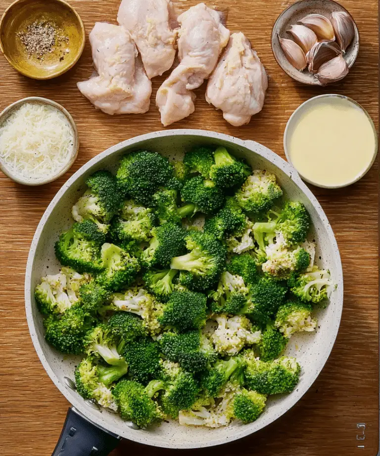 Creamy Garlic Chicken & Broccoli Skillet