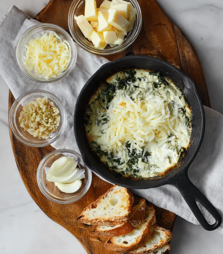 Four Cheese Spinach Artichoke Dip