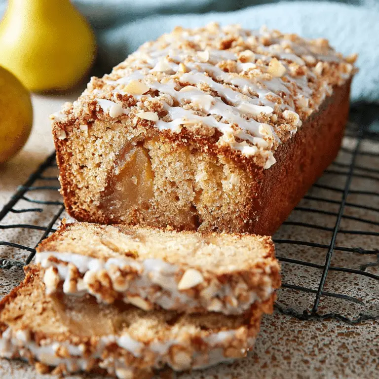 Pear Bread with Almond Streusel Topping