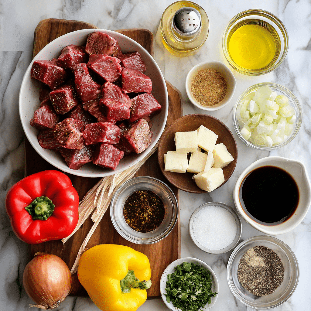 Grilled Marinated Steak Kebabs Cubes