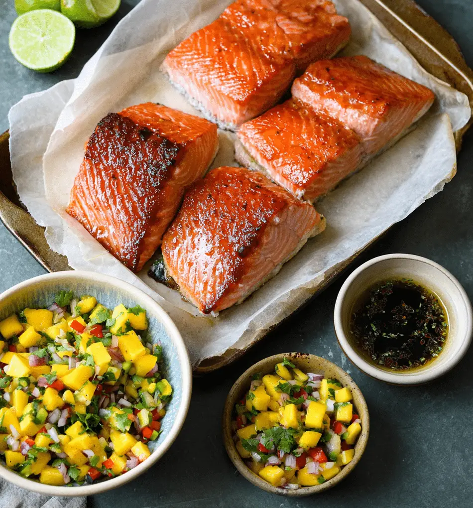 Honey Glazed Salmon with Mango Salsa