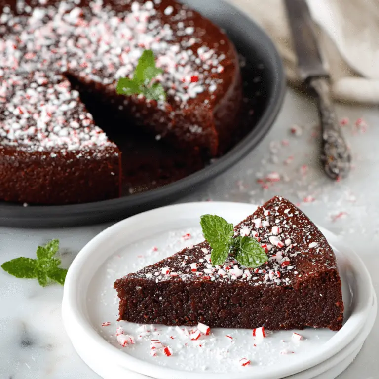 Peppermint Flourless Chocolate Cake
