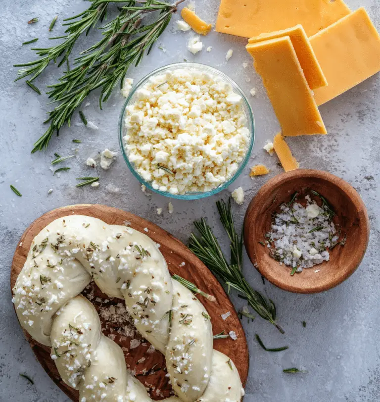 Rosemary Sea Salt Pretzels with Rosemary Cheddar Cheese Sauce