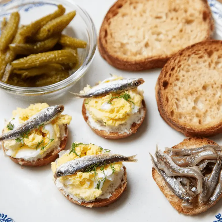 Egg and Sprats Canapés