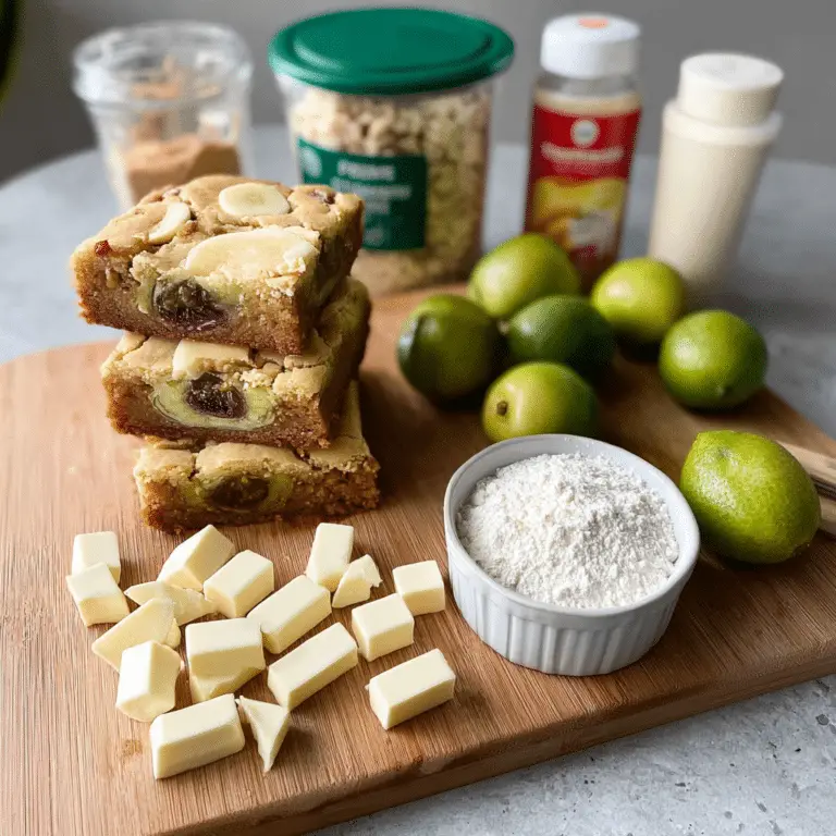 Feijoa and White Chocolate Blondie