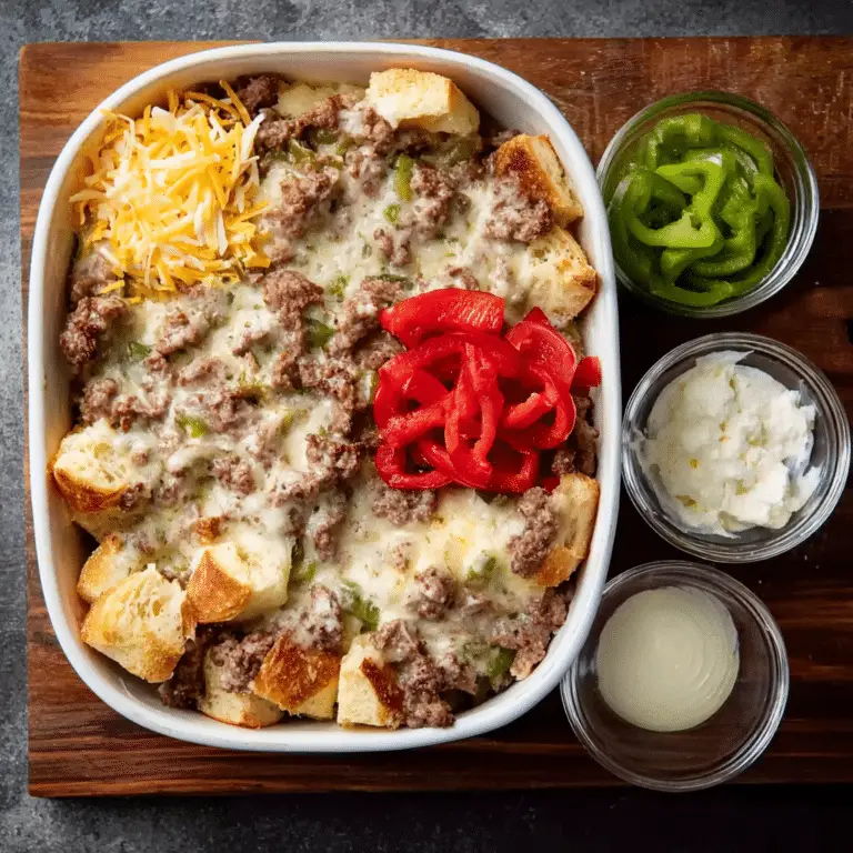 Philly Cheesesteak Casserole