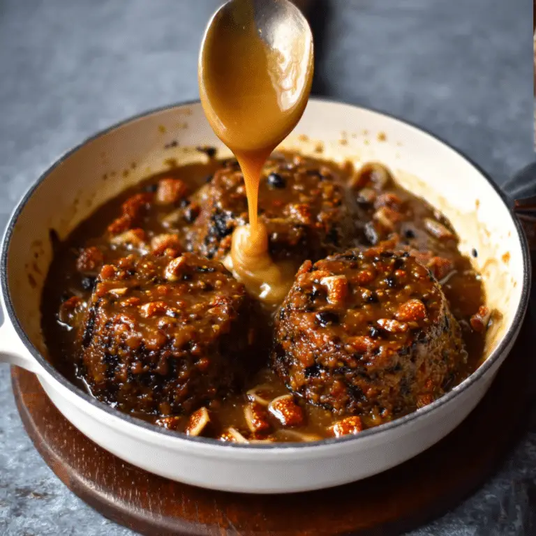 Mini Figgy Puddings with Caramel Sauce