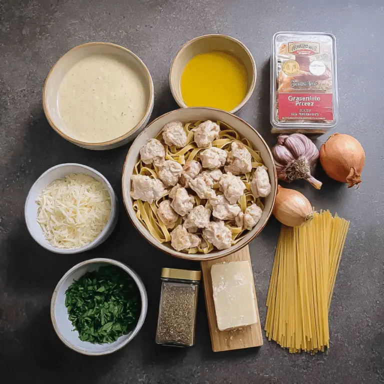 Creamy Fettuccine with Chicken Bites