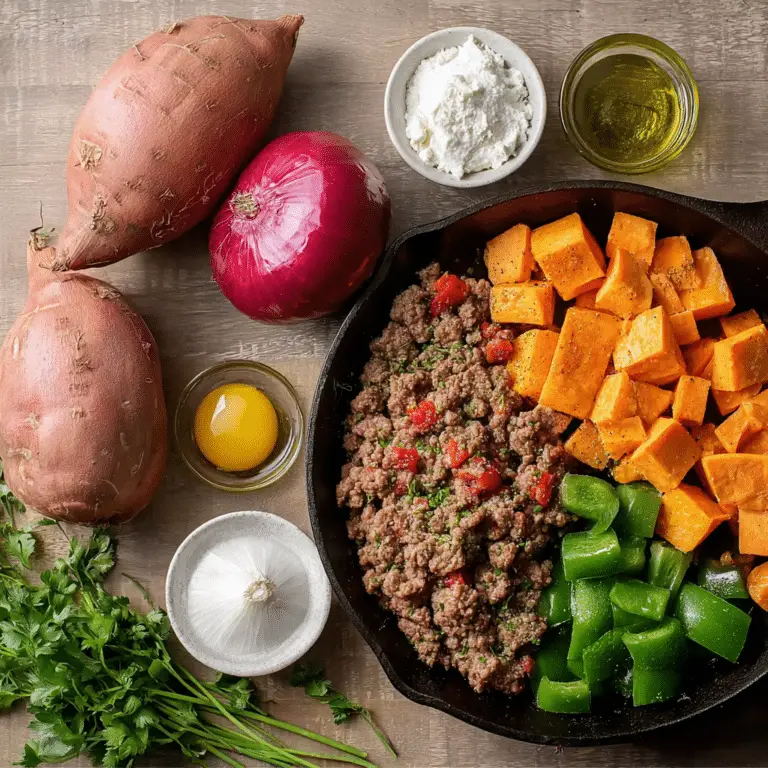 High-Protein Ground Beef & Sweet Potato Skillet