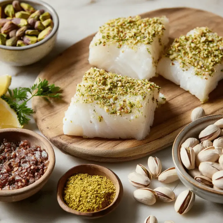 Pistachio-Crusted Halibut