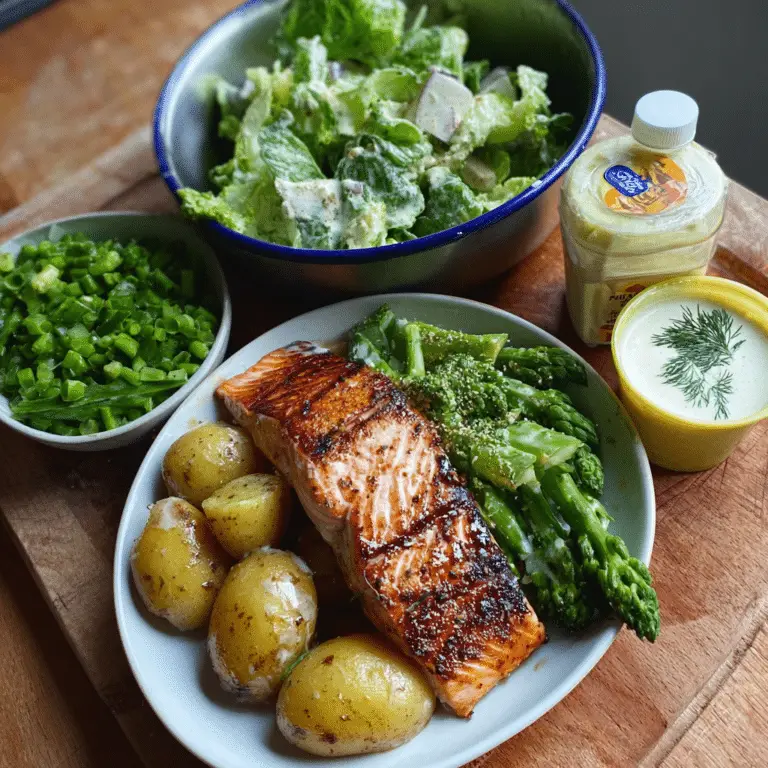 Grilled Salmon and Potato Salad