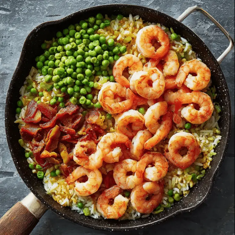 Skillet Shrimp with Rice & Peas
