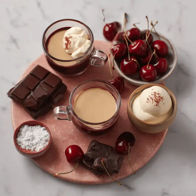 Cherry Amaro Chocolate Pots with Coffee Cream